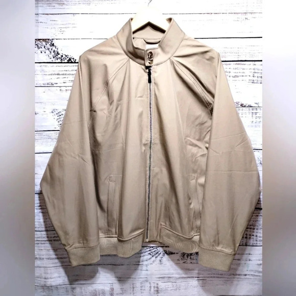 Greg Norman Tan Shark Harrington Jacket in size XL Wicking Performance Athletic - Picture 6 of 6